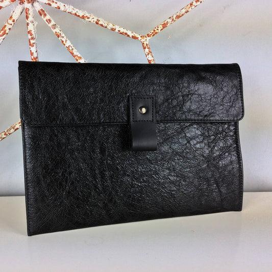 Black Leather Macbook Air Case, Black - Luggage & Bags - The Present King