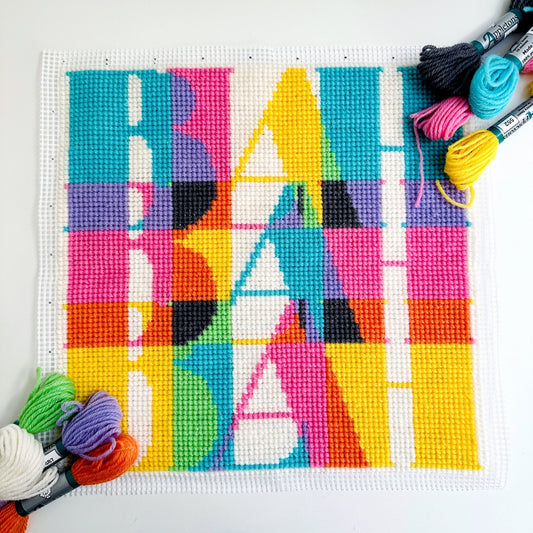 Blah Blah Blah Chunky Cross Stitch Kit, Multi - Coloured/Multiple Choices Available - Toys & Games - The Present King