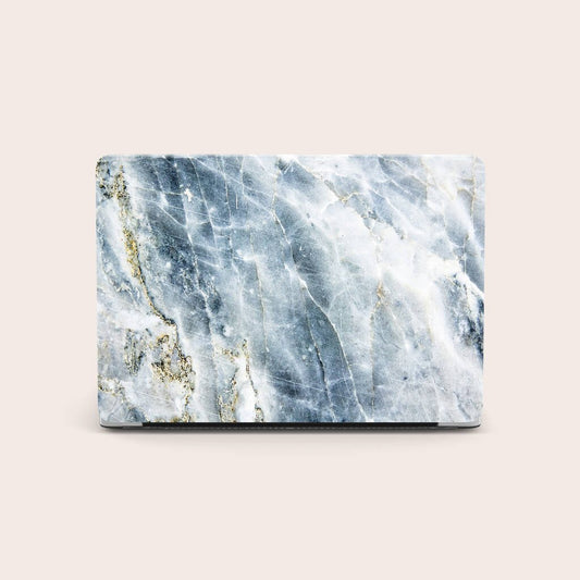 Blue And Gold Marble Mac Book Case, Blue - Electronics - The Present King