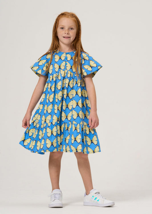 Blue Butterfly Dress Girl - Clothing & Accessories - The Present King