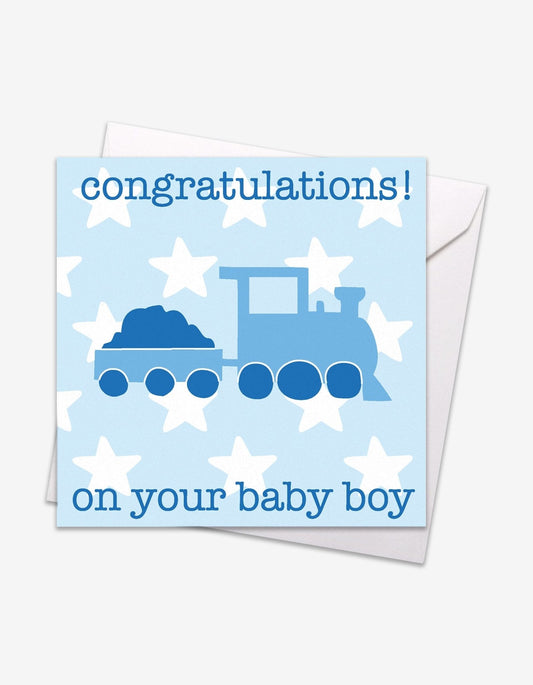 Blue Train Baby Card - Toys & Games - The Present King