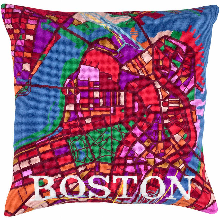 Boston City Map Tapestry Kit, Red - Toys & Games - The Present King