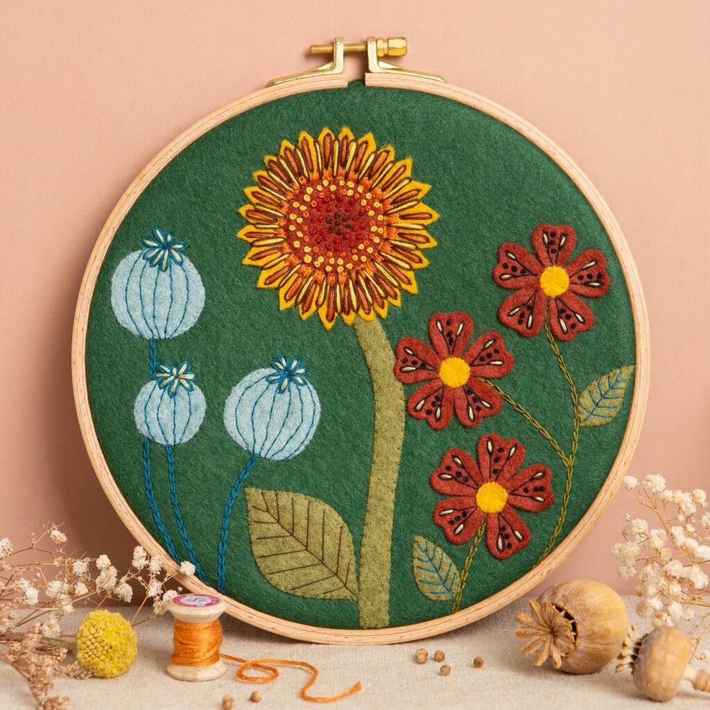 Botanical Felt Appliqué Hoop Kit - Toys & Games - The Present King