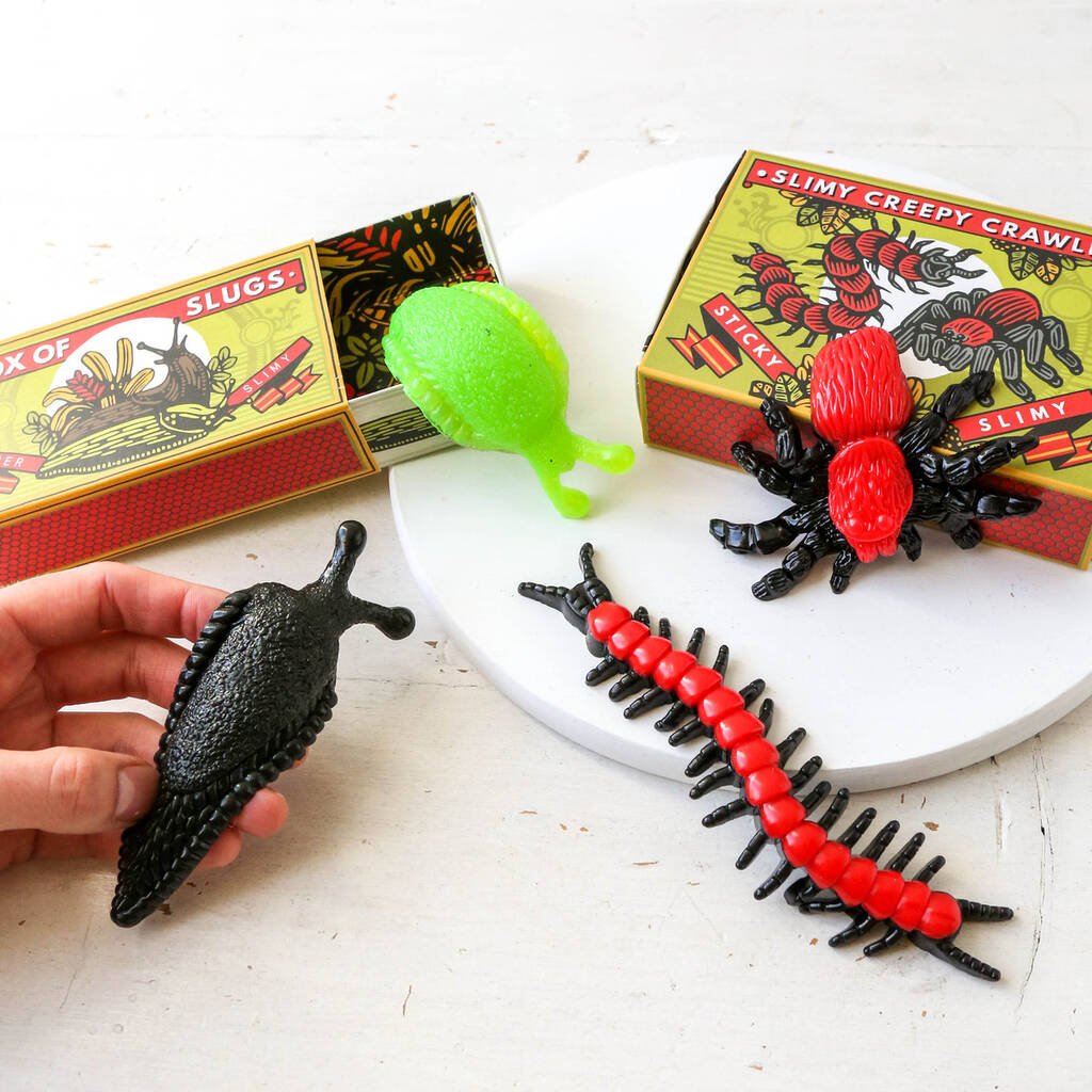 Box Of Novelty Slugs Or Creepy Crawlies, Black/Green - Toys & Games - The Present King