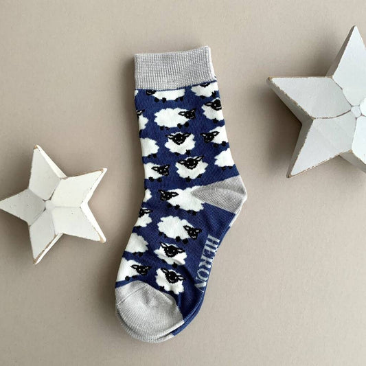 Boys Bamboo Sheep Socks In Navy Blue 4 - 6 Years, Blue - Clothing & Accessories - The Present King