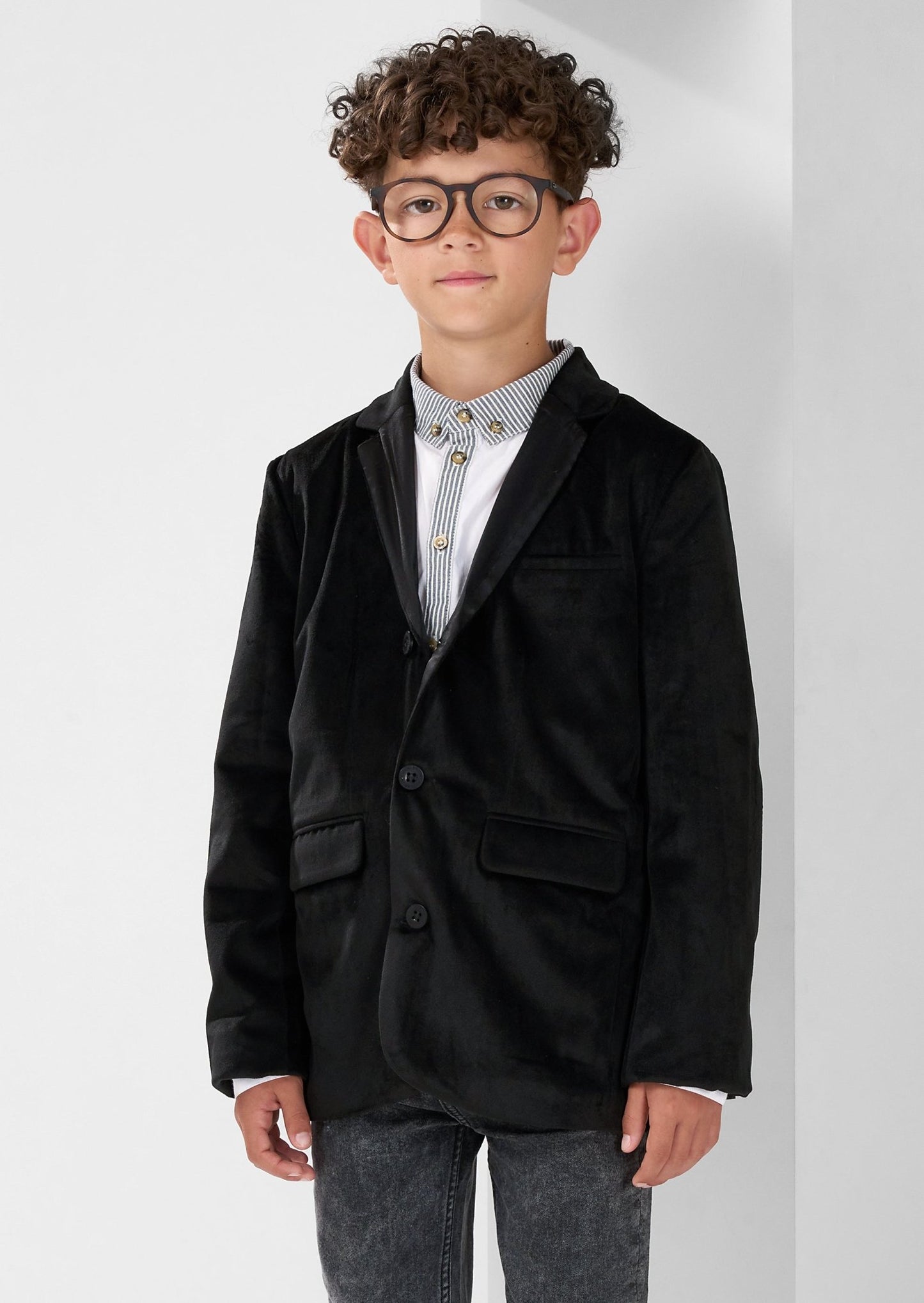 Boys Black Velvet Blazer - Clothing & Accessories - The Present King