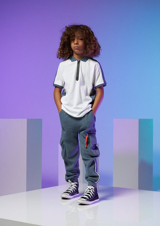 Boys Blue Joggers | Frank Pocket Cargo Jogger - Clothing & Accessories - The Present King