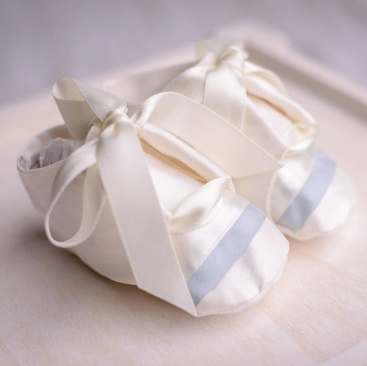 Boys Christening Booties 'Echo', Ivory - Clothing & Accessories - The Present King