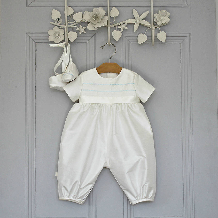 Boys Christening Romper 'Venice', Ivory - Clothing & Accessories - The Present King