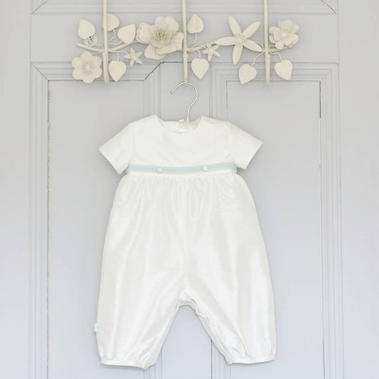 Boys James Christening Romper Suit, Ivory - Clothing & Accessories > Clothing > Baby & Toddler Clothing > Baby & Toddler Outfits - The Present King