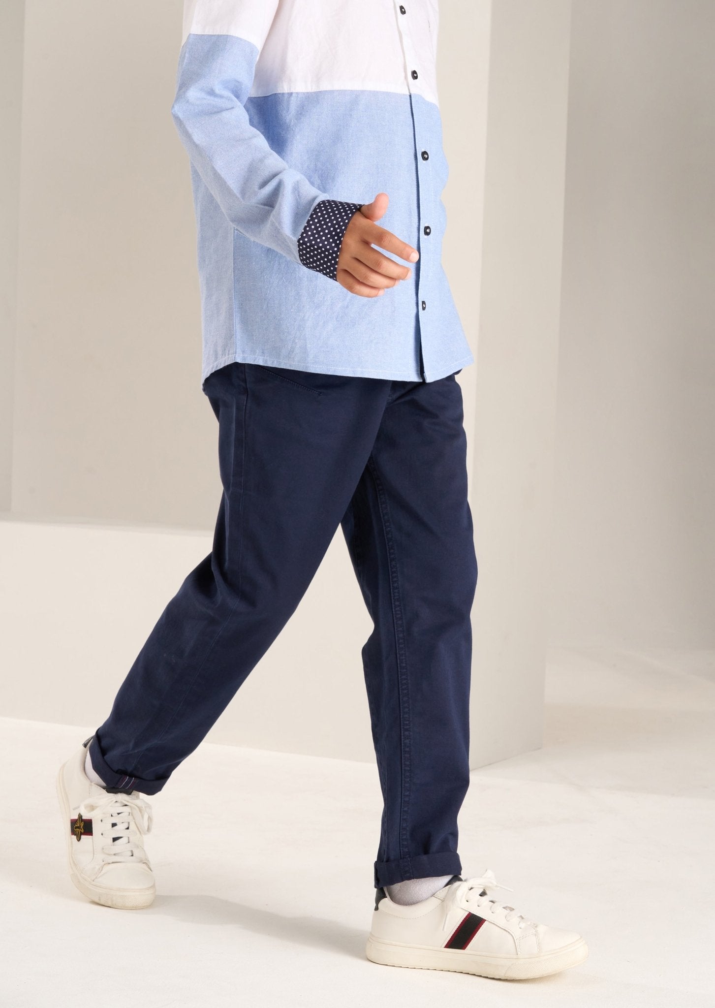 Boys Navy Chinos - Clothing & Accessories > Clothing > Trousers & Jeans - The Present King