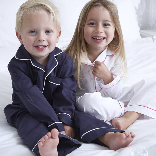 Boy's Personalised Navy Cotton Pyjamas, Blue - Clothing & Accessories > Clothing > Sleepwear & Loungewear > Pyjamas - The Present King