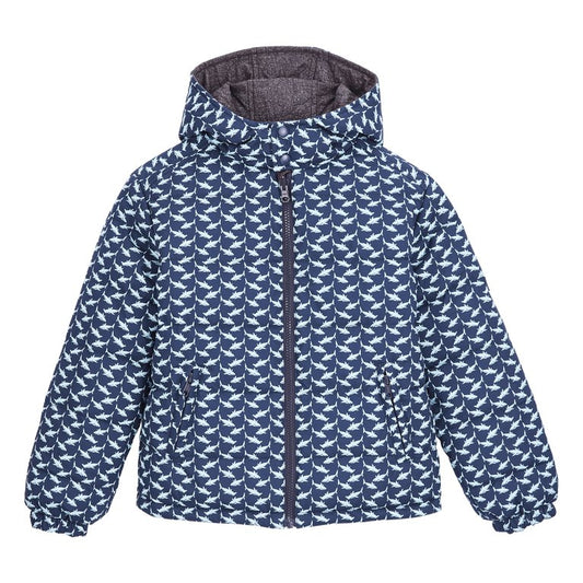 Boys Reversible Hooded Jacket Net Sharks - Clothing & Accessories - The Present King