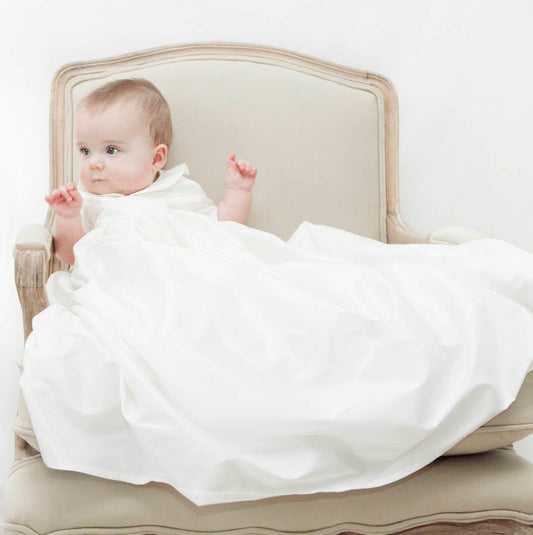 Boys Silk Christening Gown 'Luke', Ivory/White - Clothing & Accessories - The Present King