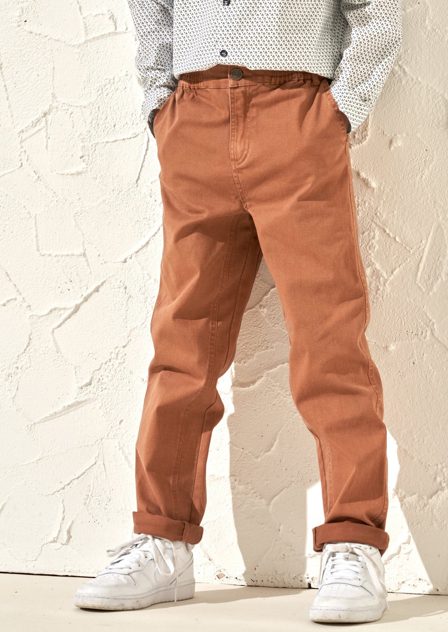 Boys Tan Chinos - Clothing & Accessories > Clothing > Trousers & Jeans - The Present King