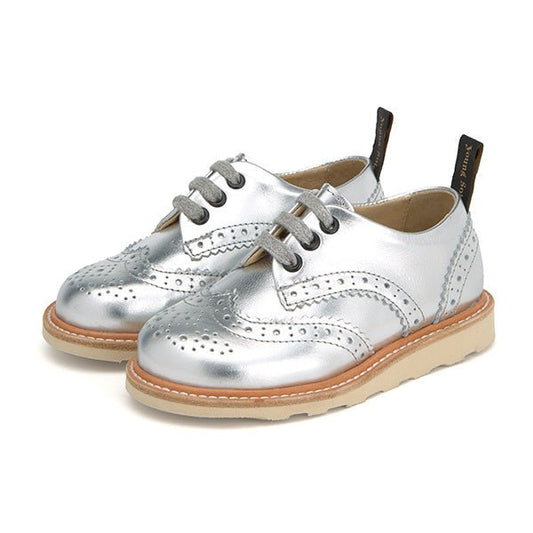 Brando Brogue Kids Shoe Silver Leather - Clothing & Accessories - The Present King