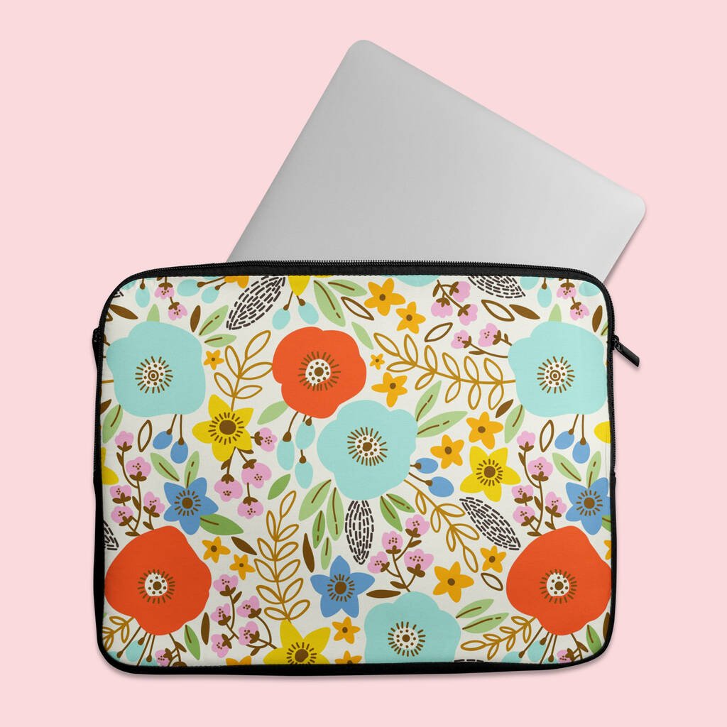 Bright Floral Laptop Sleeve - Luggage & Bags - The Present King