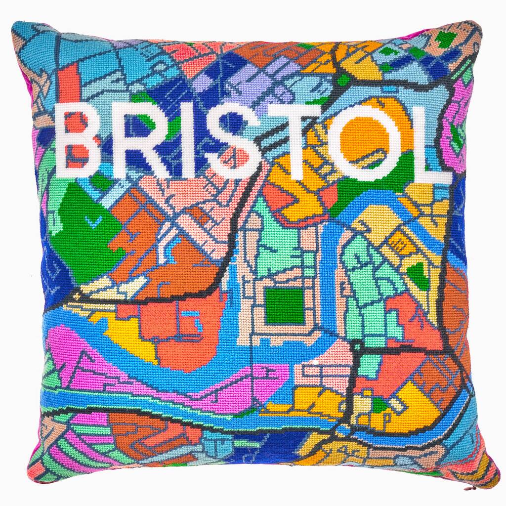 Bristol City Map Tapestry Kit, Blue/Multi - Coloured/Orange - Toys & Games - The Present King