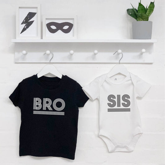 Bro Sis Monochrome Matching Sibling T Shirts, Multiple Choices Available - Clothing & Accessories - The Present King