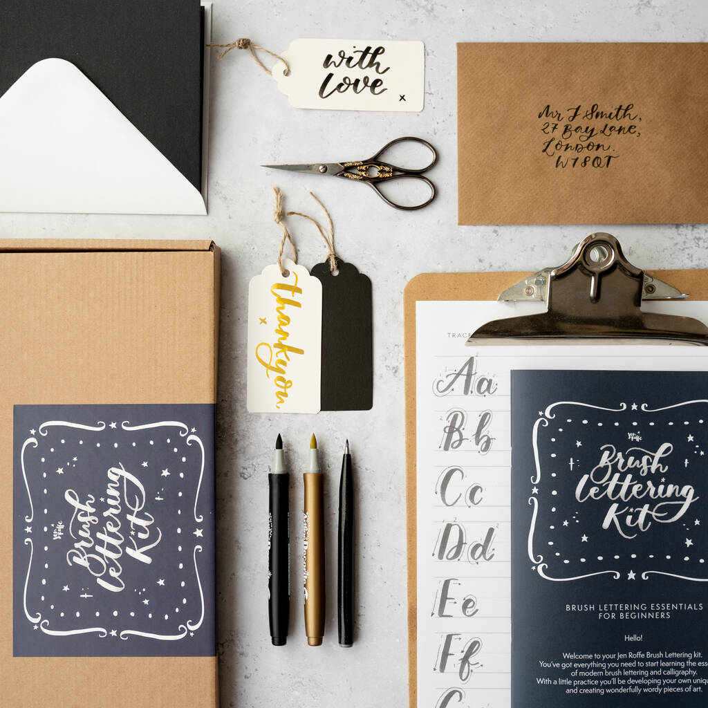 Brush Lettering Kit, Natural - Toys & Games - The Present King