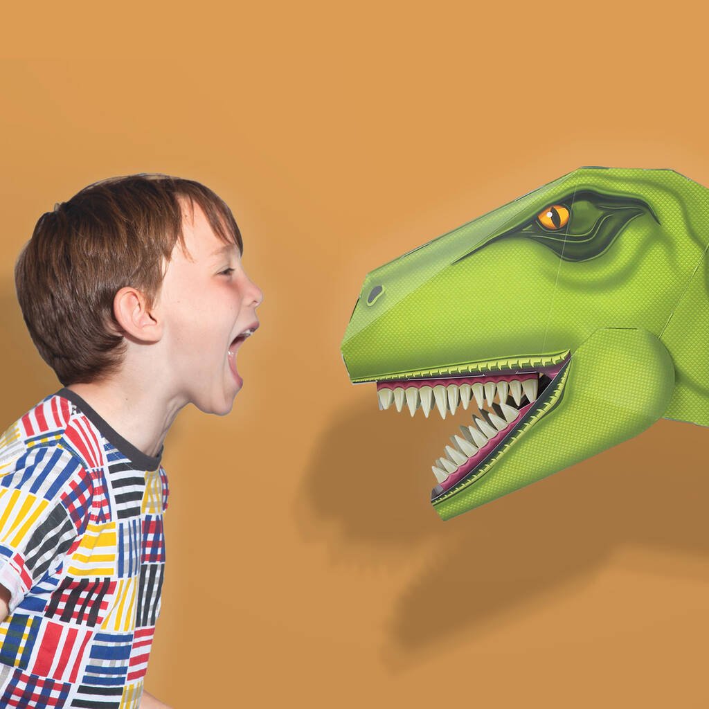 Build A T Rex Dinosaur Head, Green - Toys & Games - The Present King