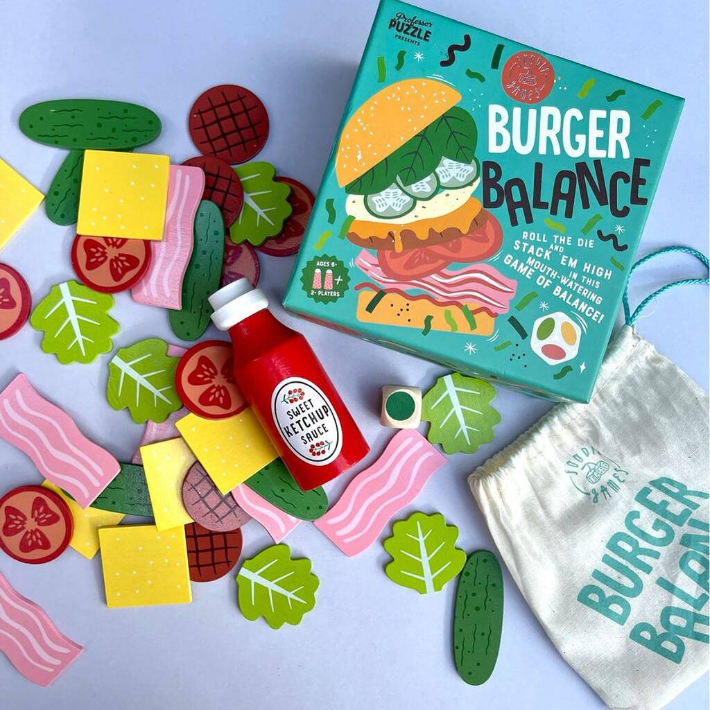 Burger Balance Game, Turquoise - Toys & Games - The Present King