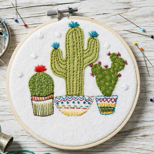 Cactus Felt Appliqué Hoop Kit - Toys & Games - The Present King