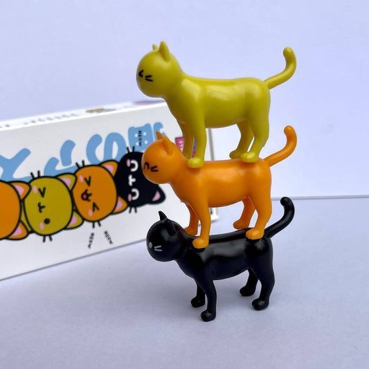 Cat Astrophe Stacking Cats Game, Black/Orange/Yellow - Toys & Games - The Present King