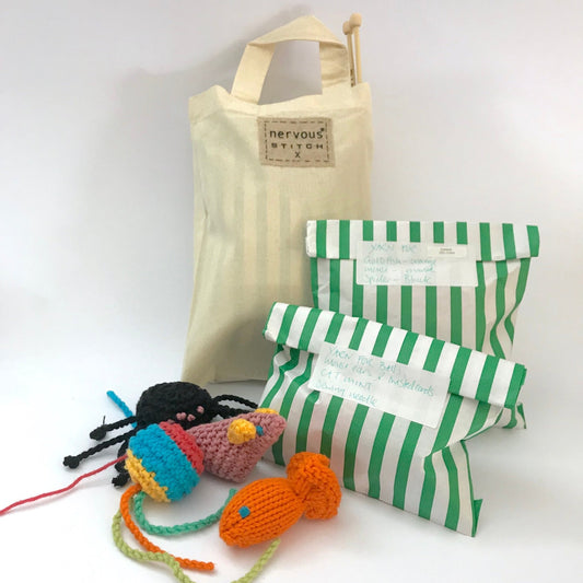 Cat Toy Hand Knitting Kit, Multi - Coloured - Toys & Games - The Present King