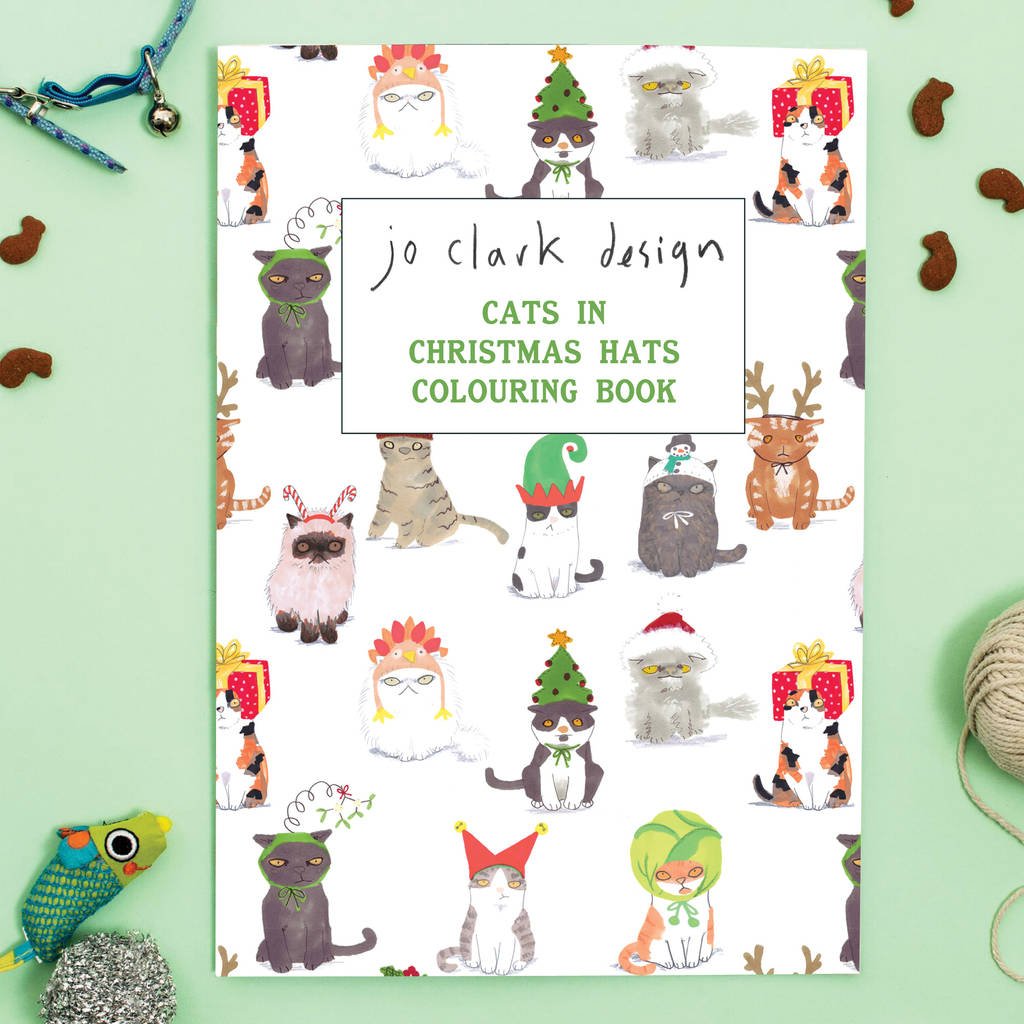 Cats In Christmas Hats Colouring Book, Multi - Coloured - Toys & Games - The Present King