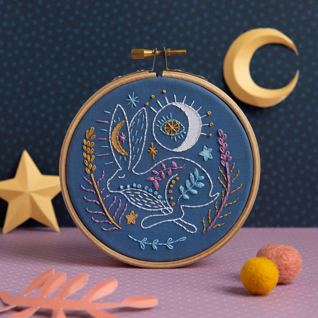 Celestial Hare Mini Embroidery Kit - Toys & Games - The Present King