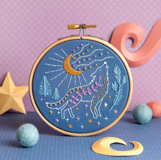 Celestial Wolf Mini Embroidery Kit - Toys & Games - The Present King