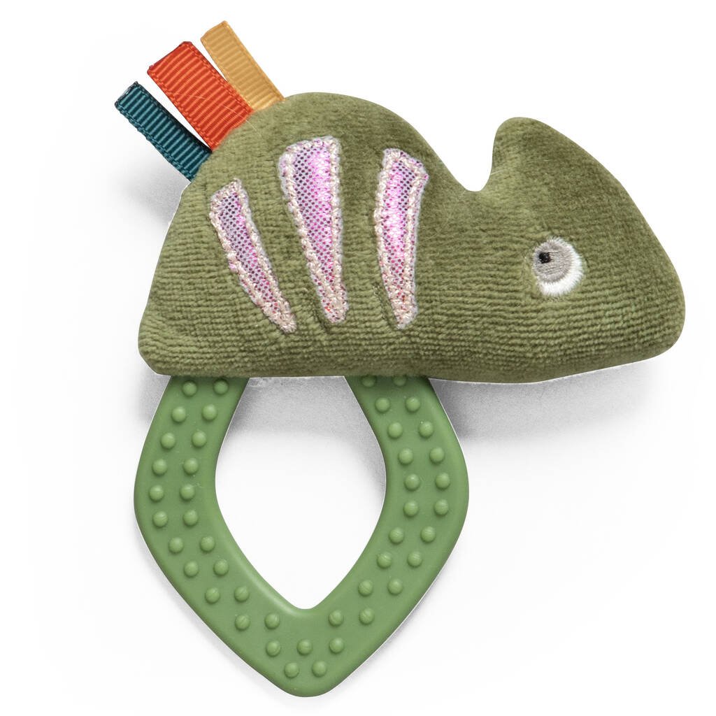 Chameleon Rattle In Organic Cotton, Green - Toys & Games - The Present King