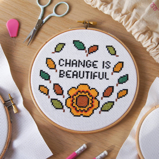 Change Is Beautiful' Autumn Cross Stitch Kit - Toys & Games - The Present King