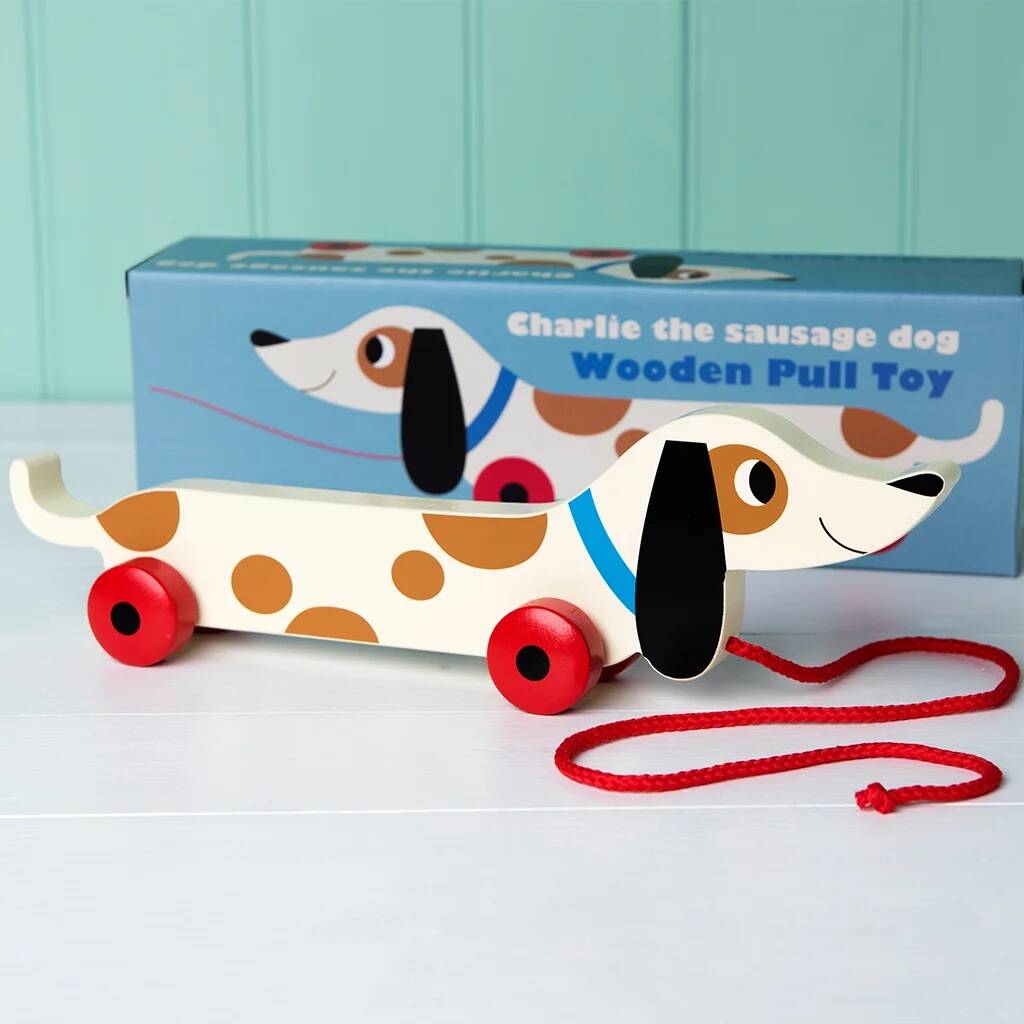 Charlie The Sausage Dog Wooden Pull Toy - Toys & Games - The Present King