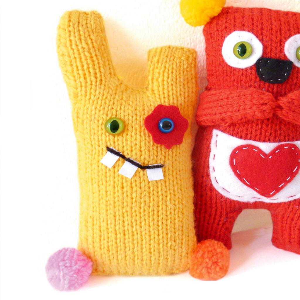 Cheeky Monster Knitting Pattern, Yellow - Toys & Games - The Present King