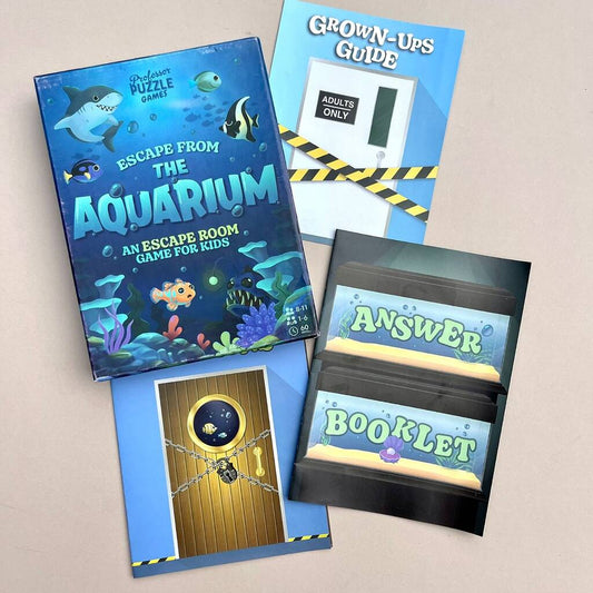 Children's Escape Room Game: Escape From The Aquarium, Blue/Multi - Coloured - Toys & Games - The Present King