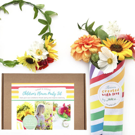 Children's Flower Party Floral Crowns And Bouquet Kit, Multi - Coloured - Toys & Games - The Present King