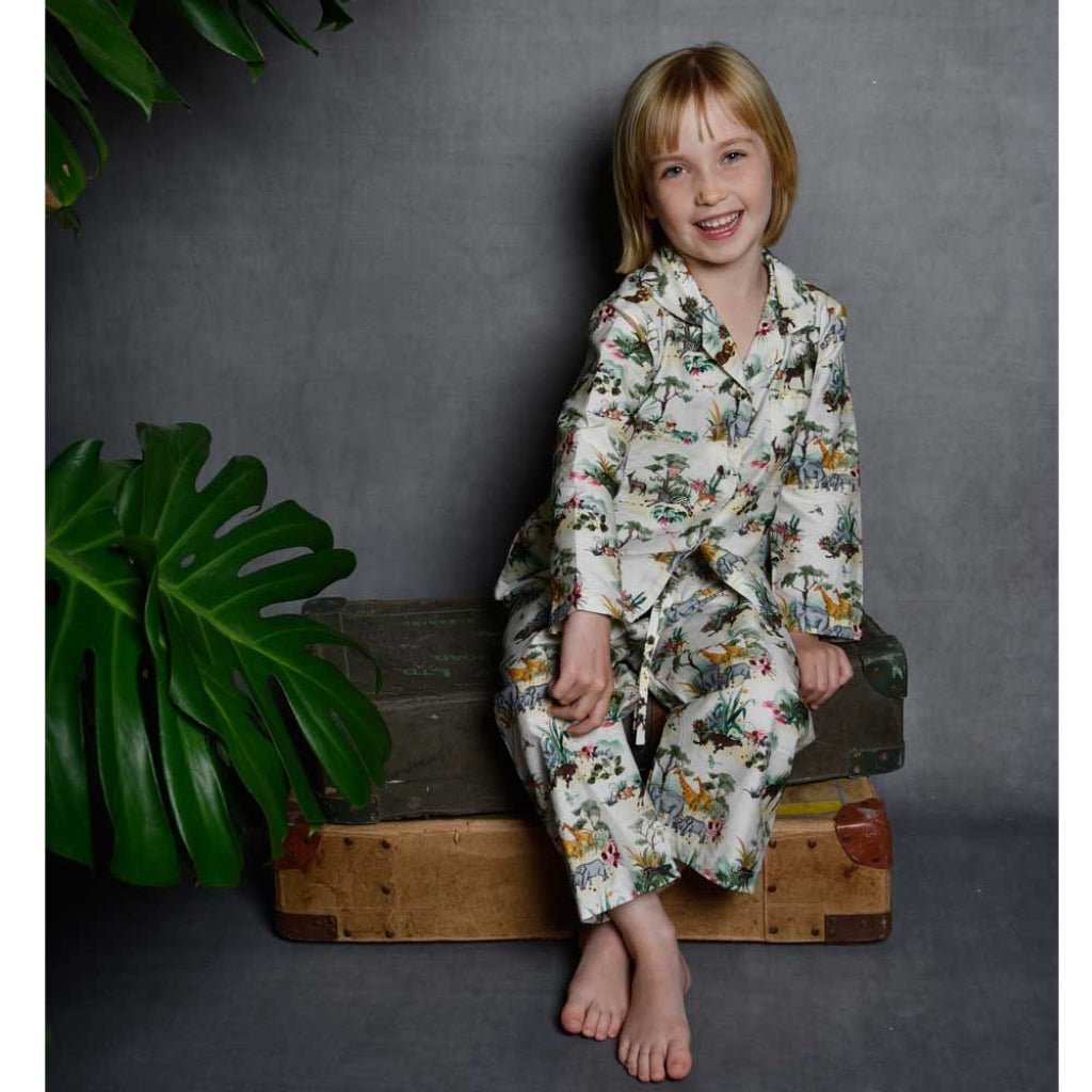 Children's Jungle Print Cotton Pyjamas - Baby & Toddler > Baby & Toddler Sleepwear - The Present King