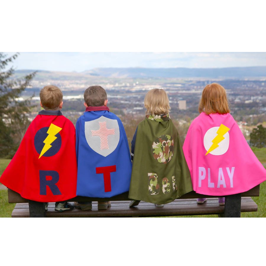 Children's Personalised Dressing Up Cape, Red - Toys & Games - The Present King