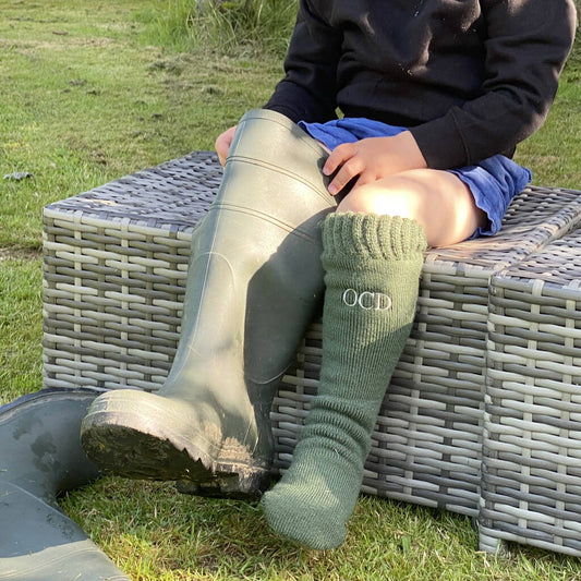 Children's Personalised Wellington Socks, Green - Clothing & Accessories - The Present King