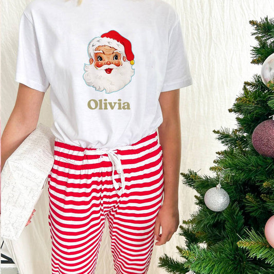 Children's Retro Santa Pyjamas, Red - Clothing & Accessories - The Present King