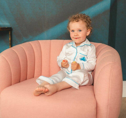 Children's Sen Turquoise Pyjama Set, White - Clothing & Accessories - The Present King