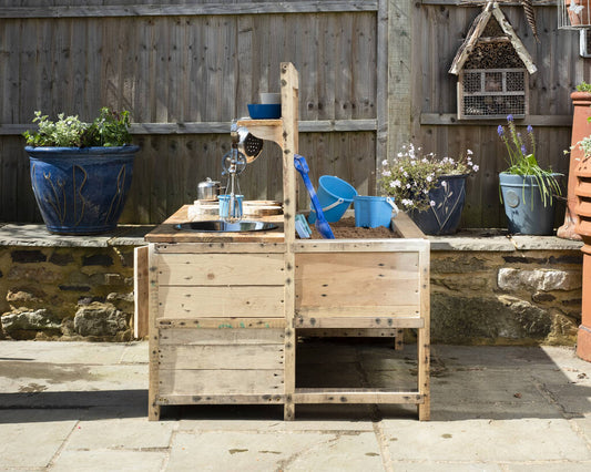 Children's Wooden Outdoor Mud Kitchen And Sand Tray, Multiple Choices Available/Natural - Toys & Games - The Present King