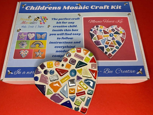 Childs Christmas Hanging Heart Mosaic Craft Kit, Multi - Coloured - Toys & Games - The Present King