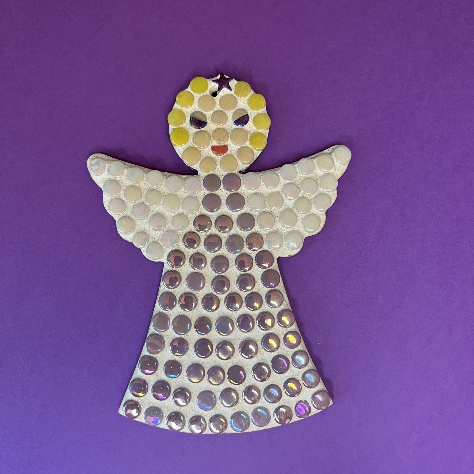 Child's Personalised Christmas Angel Mosaic Craft Kit, White - Toys & Games - The Present King