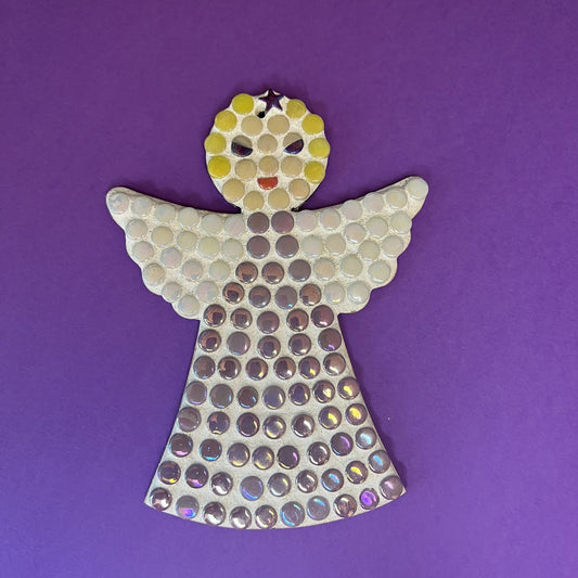 Child's Personalised Christmas Angel Mosaic Craft Kit, White - Toys & Games - The Present King