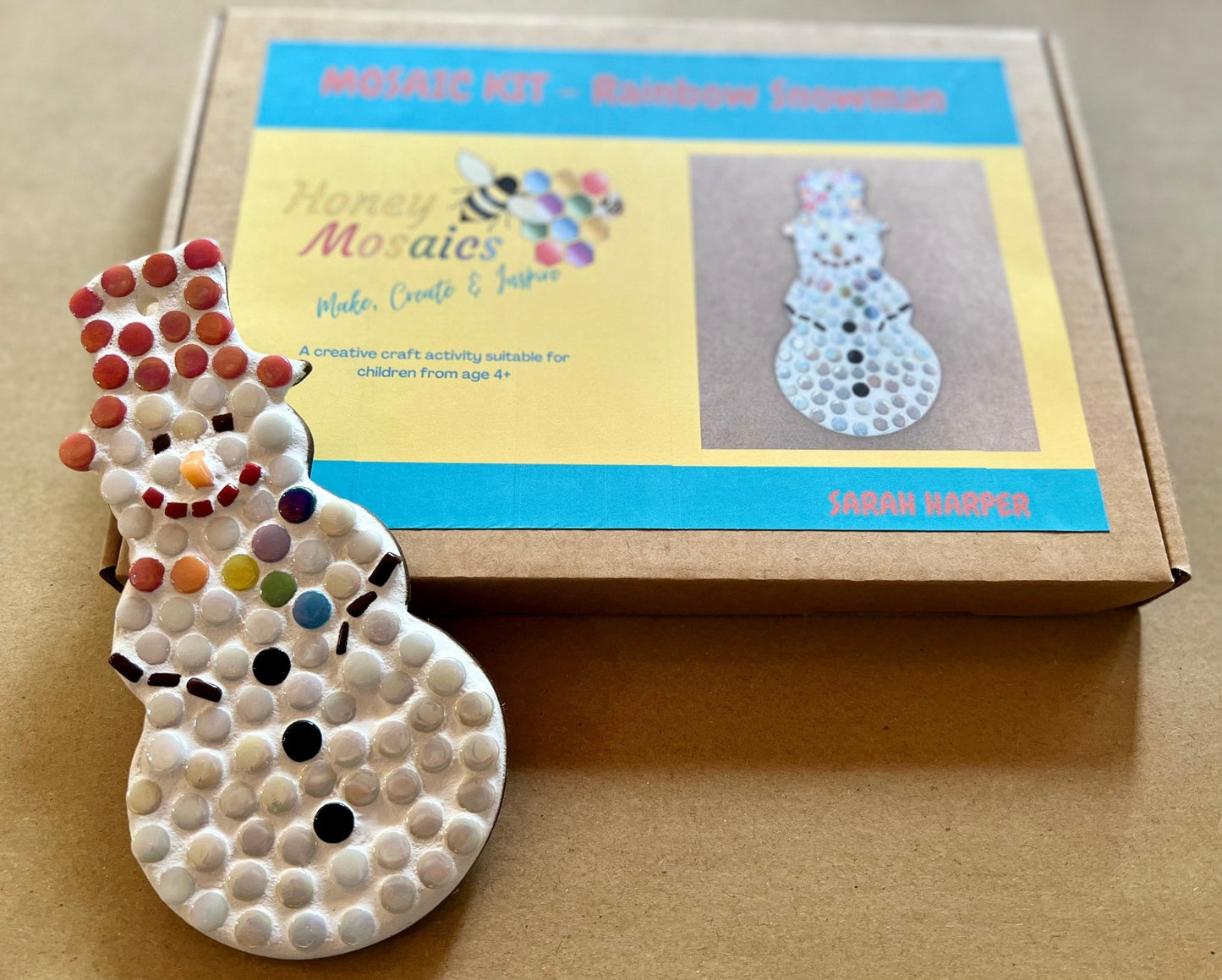 Child's Personalised Christmas Mosaic Snowman Craft Kit - Toys & Games - The Present King