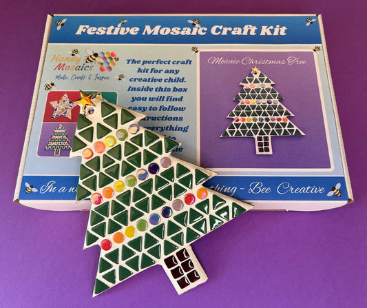 Child's Personalised Christmas Tree Mosaic Craft Kit, Green - Toys & Games - The Present King