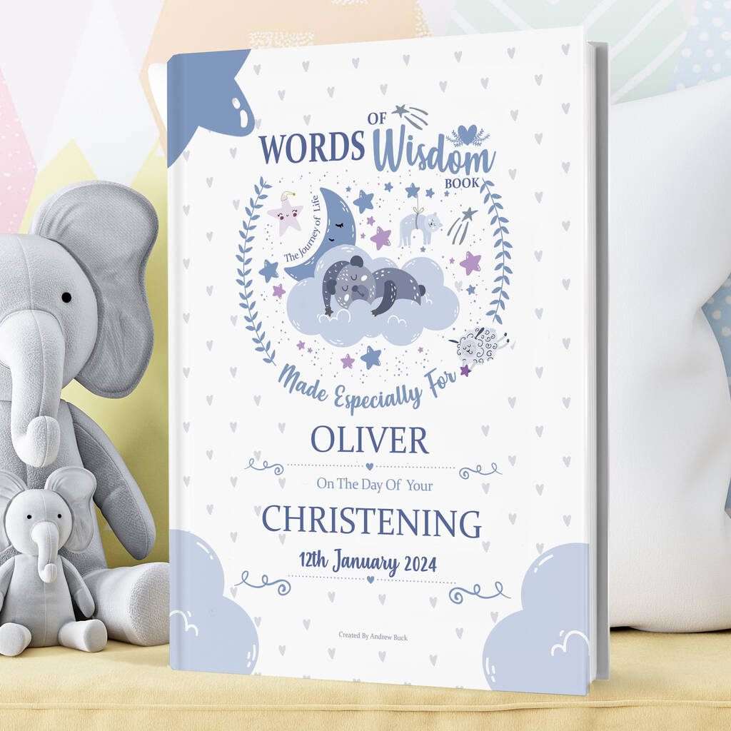 Christening Gift Personalised Book Words Of Wisdom - Toys & Games - The Present King